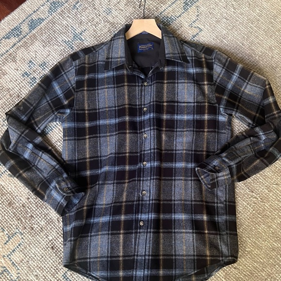 Handsome $179 Pendleton 100% Wool Lodge Fitted Shirt/Shacket M - Picture 1 of 5